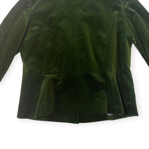 Chloe Velvet Cropped Blazer Green Cotton FR42 Made in France - Picture 9 of 15